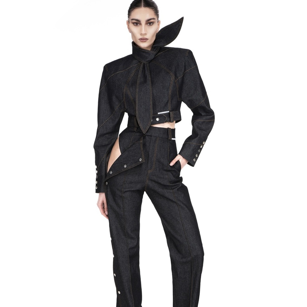 Edgy Button Snap Jeans